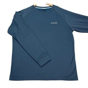 Columbia Pullover Mens Large Blue Long Sleeve Stretch‎ Performance Fleece EUC